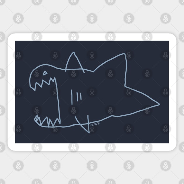 Shark Drawing 2 Magnet by ruthimagination